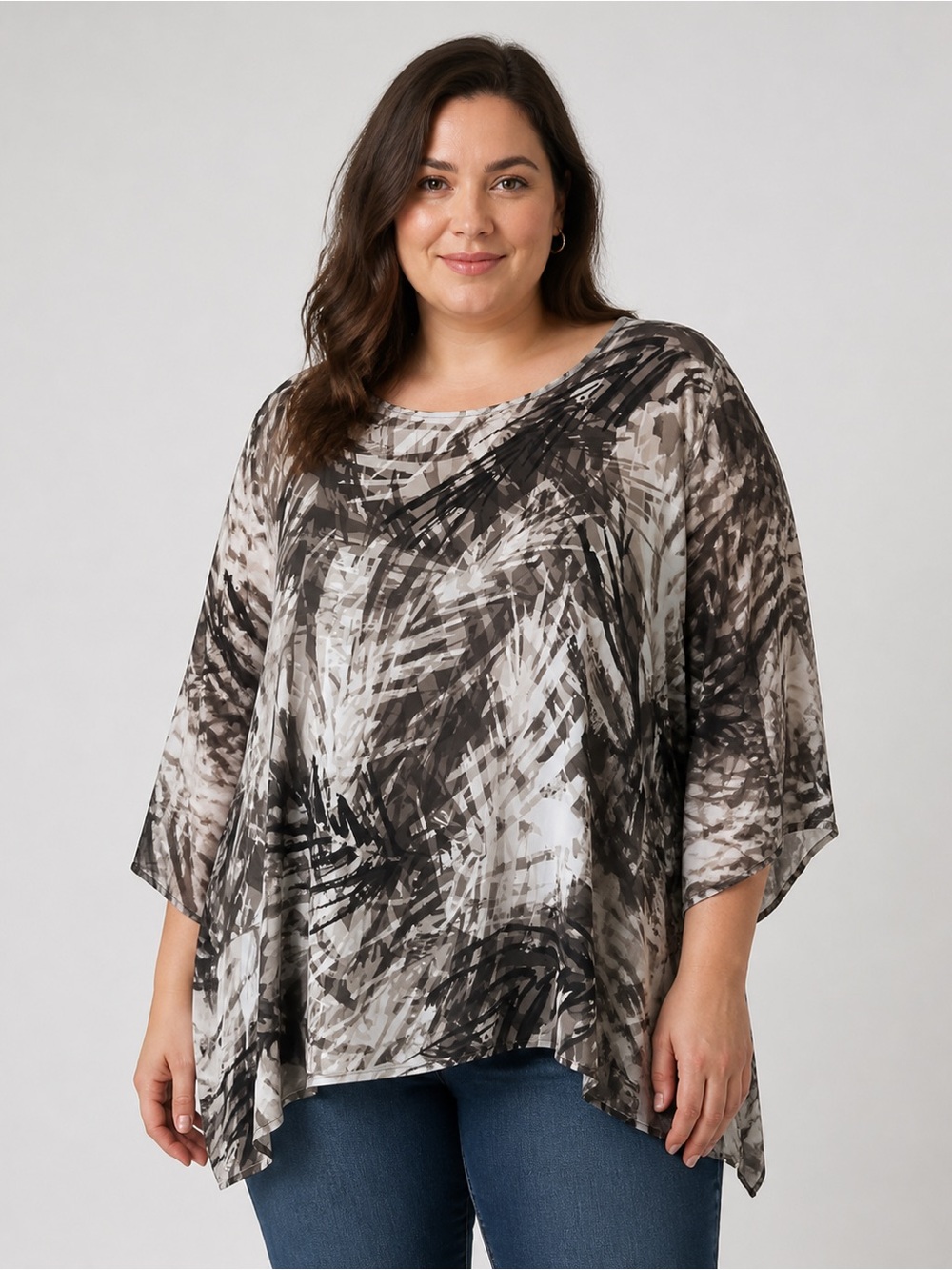 Ruby Rd Asymmetrical 3/4 Sleeve Blouse